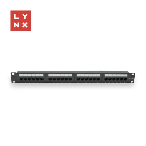 LYNX Patch panel 24 portů černý / Patch panel / 19