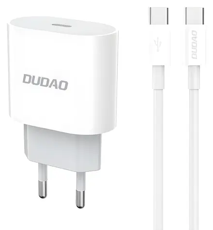 Dudao A14EUC síťová nabíječka s kabelem bílá / USB-C / 20W
