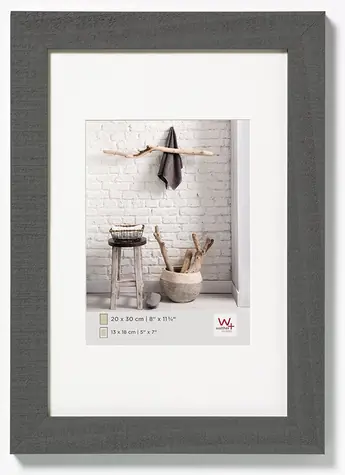 Walther Home HO130D šedá / Dřevěný foto rám / DIN A4 / 21×29,7 cm