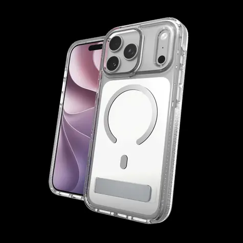 ZAGG Santa Cruz Snap stříbrná / Zadní kryt / Apple iPhone 18/17 Pro Max / MagSafe / Stojánek / Grafen