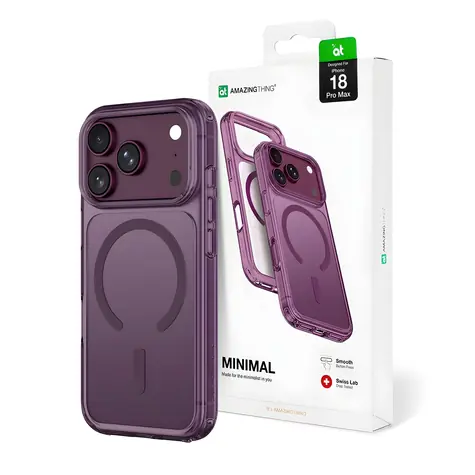 AmazingThing Minimal Mag Drop Proof fialová / Kryt / Apple iPhone 18 Pro Max / MagSafe / Ochrana 3 objektivů