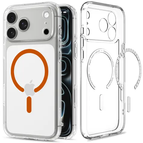 Spigen Ultra Hybrid MagSafe clear orange / Ochranný kryt / Apple iPhone 18 Pro Max/17 Pro Max / MagSafe