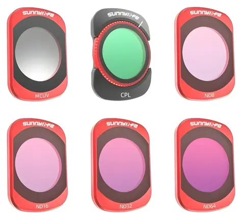 Sunnylife Sada filtrů pro DJI Osmo Pocket 4 a Pocket 3 / Sada filtrů / MCUV, CPL, ND8, ND16, ND32, ND64 / 6 ks