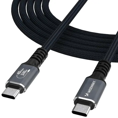 Wozinsky WPS-UY42S černá / Kabel USB-C - USB-C / USB4 / 40 Gb/s / PD 240 W / 2 m / 4K