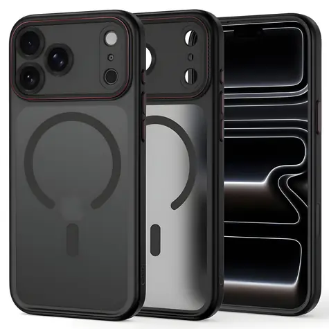Tech-Protect MagCam matná černo-červená / Kryt / Apple iPhone 17 Pro, 18 Pro / MagSafe