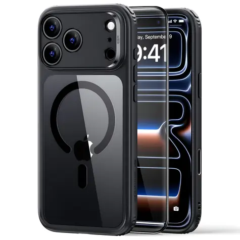 ESR Classic Hybrid MagSafe transparentní černá / Kryt / Apple iPhone 18 Pro/17 Pro / MagSafe