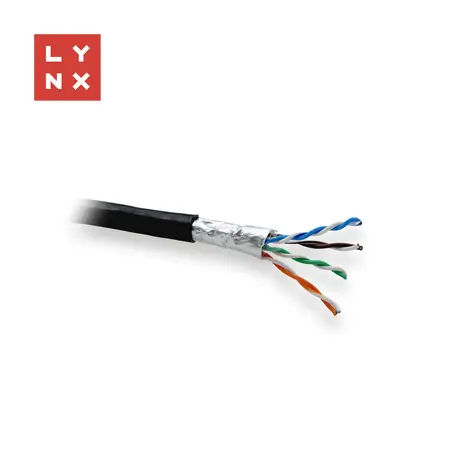 LYNX FTP kabel Cat5e černý / Síťový kabel / drát / PE / venkovní / box 305m