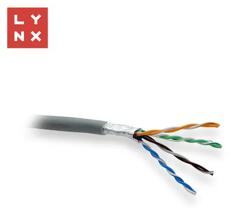 LYNX FTP kabel Cat5e šedý / Síťový kabel / drát / LSZH / vnitřní / box 305m