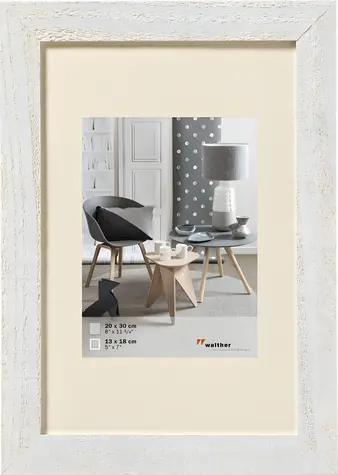 Walther Home HO130V polární bílá / Dřevěný foto rám / DIN A4 / 21×29,7 cm