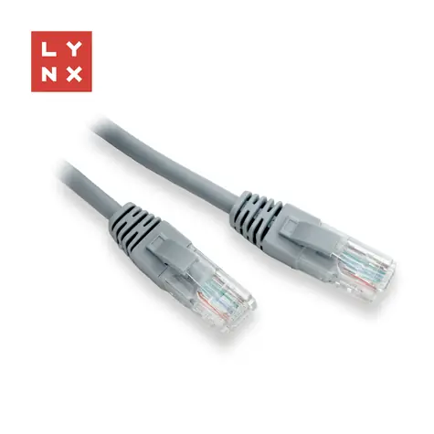 Lynx Patch kabel Cat5e 15m šedá / Patch kabel / UTP / RJ45-RJ45 / CCA