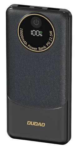 Dudao K12 10000mAh černá / Powerbanka / PD 22.5W / USB-A / USB-C
