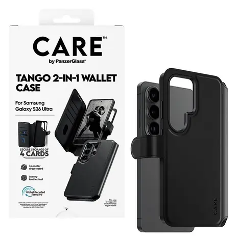 PanzerGlass CARE Tango 2v1 Wallet Qi průhledná / Pouzdro / pro Samsung Galaxy S26 Ultra