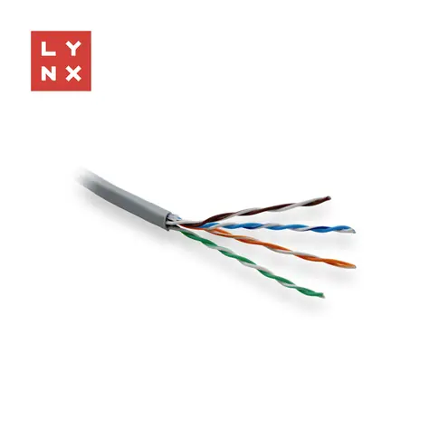 LYNX UTP kabel Cat5e / drát / PVC / šedý / 305m