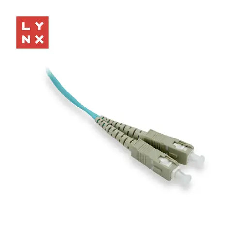 Lynx SC/SC tyrkysová / Optický patch kabel / Duplex / Multimode OM3 / 50/125 µm / 2 m