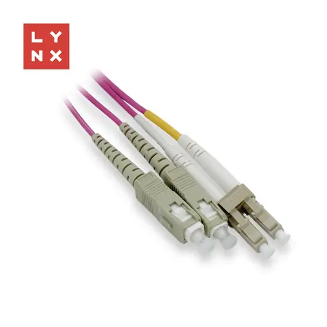 Lynx LC/SC / Optický patch kabel / Duplex / 50/125 MM OM4 / 15 m