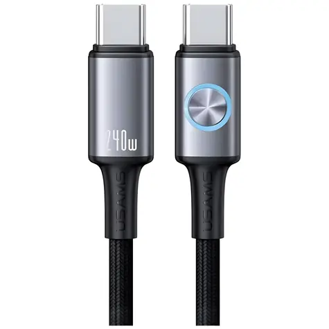 USAMS SJ751 Huan Series Tarnish / Datový kabel / USB-C - USB-C / PD 240W / 1,2 m / LED prstenec