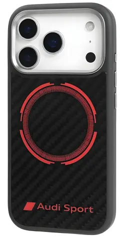 Audi RSQ Carbon Fiber Sport Red Circle černá / Zadní kryt / MagSafe / Apple iPhone 17 Pro