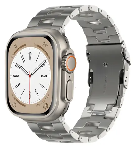 X-SITE Titan stříbrná / Řemínek pro Apple Watch / 42/44/45/49 mm