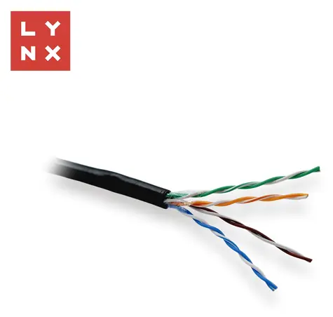 LYNX UTP kabel Cat5e černý / Síťový kabel / drát / PE / venkovní / box 305m