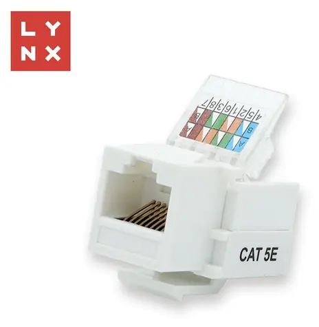 Lynx Keystone UTP Cat5e bílý / Keystone modul / Samozařezávací IDC / 90°