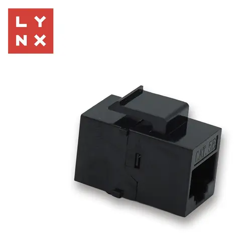 Lynx Keystone spojka UTP Cat5e černá / Spojka / Cat5e / 8P8C (RJ45)