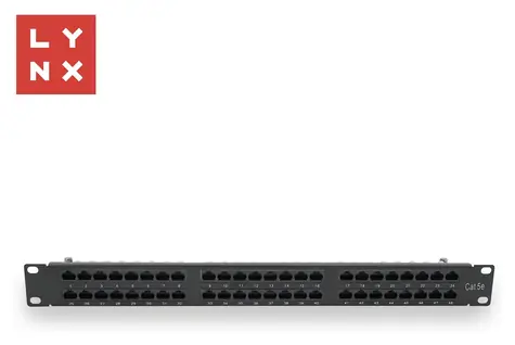 LYNX Patch panel 48 portů černý / Patch panel / 19