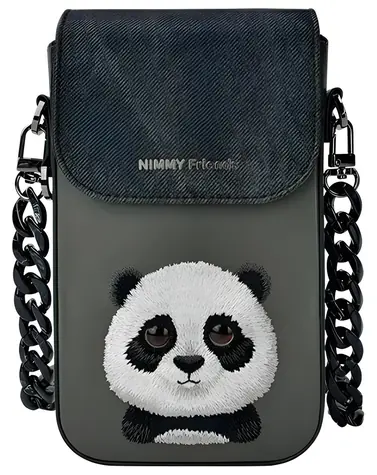 Nimmy Big Eyed Pet 2.0 Panda černá / Kabelka na telefon / Peněženka