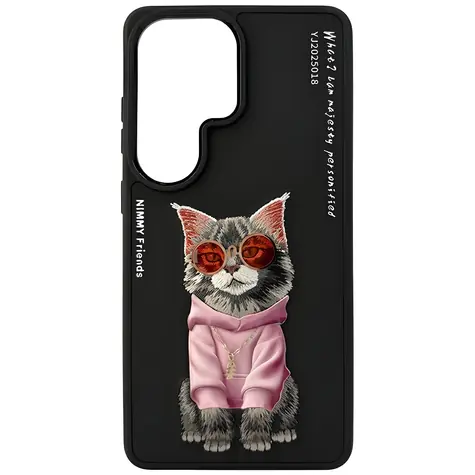 Nimmy Glasses Cool Cat černá / Kryt / Samsung Galaxy S26 Ultra / Motiv kočka s brýlemi
