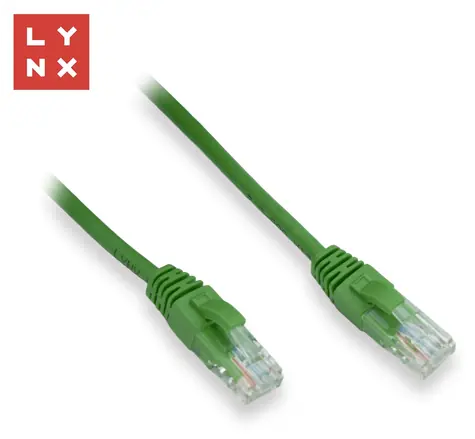 LYNX UTP Cat5e 5m zelený / Patch kabel / RJ45-RJ45 / CCA / PVC