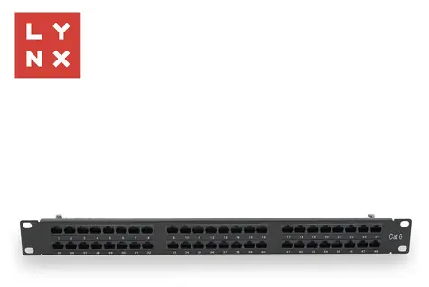 LYNX Patch panel 48 portů černý / Patch panel / 19