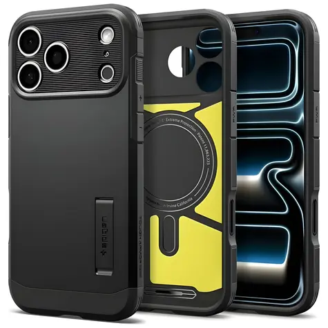 Spigen Tough Armor T MAG MagSafe černá / Ochranný kryt pro Apple iPhone 18 Pro a 17 Pro / TPU + polykarbonát