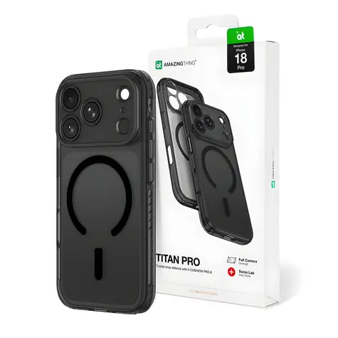 AmazingThing Titan Pro Lens černá / Kryt / Apple iPhone 18 Pro / MagSafe / ochrana objektivu