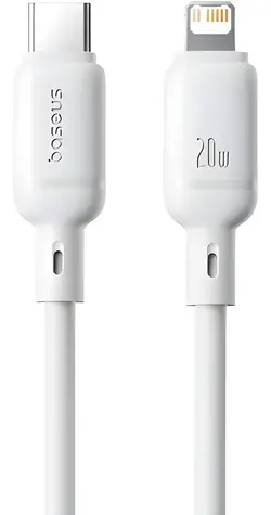 Baseus Silky Moon White / Rychlonabíjecí kabel / USB-C/Lightning / 20 W / 2 m