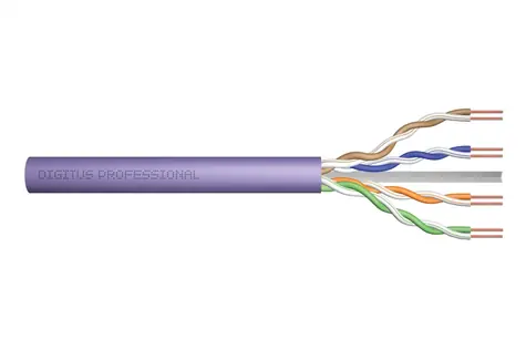 Instalační kabel Cat.6 U/UTP fialová / Kabel / drát AWG 23/1 / LSOH / B2ca / 500 m