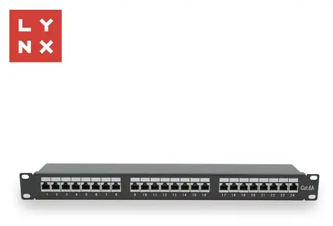 LYNX Patch panel 24 portů černý / Patch panel / 19