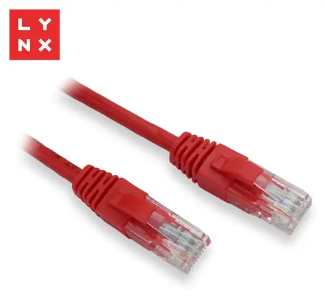 Lynx Patch kabel Cat5e 0,3 m červená / Patch kabel / UTP / kategorie 5e / CCA / balení 10 ks