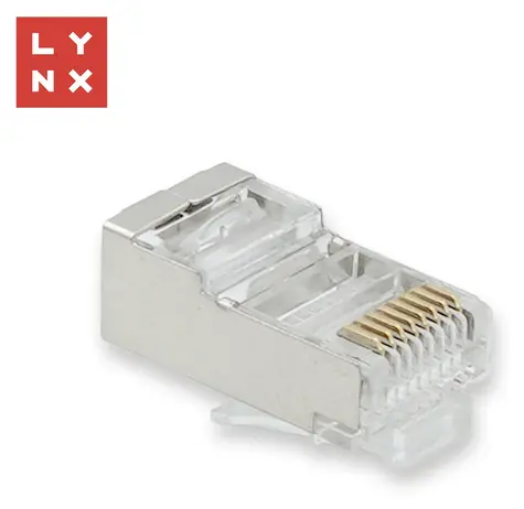 LYNX konektor RJ45 Cat5e STP / Konektor LAN / Pozlacení 30µ / 100 ks