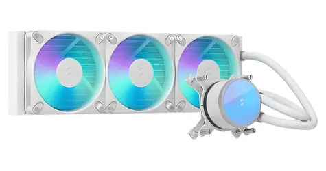 Fractal Design Radius 360 RGB bílá / Vodní chlazení CPU / 360 mm / RGB / Intel + AMD