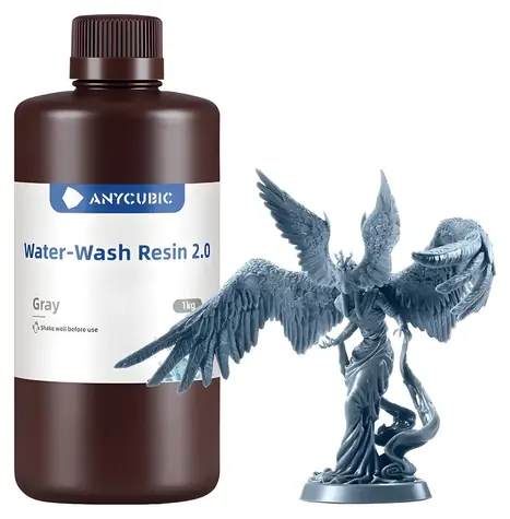 Anycubic Water-Wash Resin 2.0 šedá / Pryskyřice pro 3D tisk / LCD/DLP / 365-405 nm / 1 kg