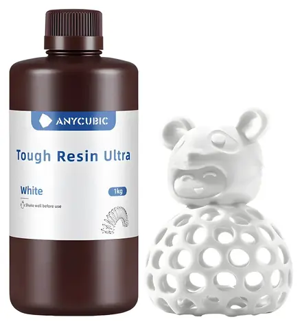 Anycubic Tough Resin Ultra bílá / Pryskyřice pro 3D tisk / 1 kg / LCD/DLP / 365-405 nm