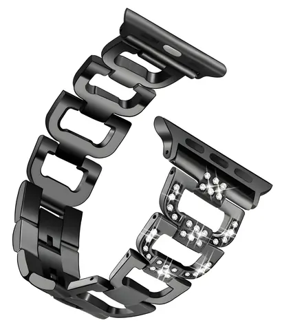 Worryfree Metal-D Shape 42/44/45 mm černá / Řemínek / Apple Watch / kovový