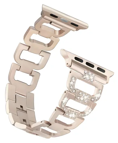 Worryfree Metal-D Shape 42/44/45 mm zlatá / Řemínek / Apple Watch / kovový