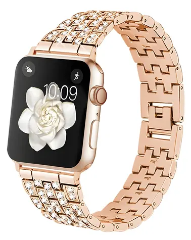 Worryfree Diamond Blocks zlatá / Řemínek pro Apple Watch / 42/44/45 mm