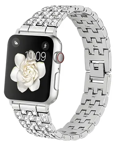 Worryfree Diamond Blocks stříbrná / Řemínek pro Apple Watch / 42/44/45 mm