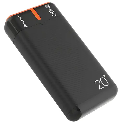 EnerGen Powerbanka 20000 mAh černo-oranžová / Powerbanka / 74 Wh / PD 20 W / QC 3.0 / 2x USB-A + USB-C