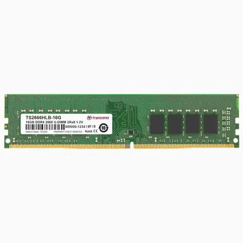 Transcend 16GB 2666MHz / DIMM / DDR4 / CL19 / 2Rx8 / 1.2V