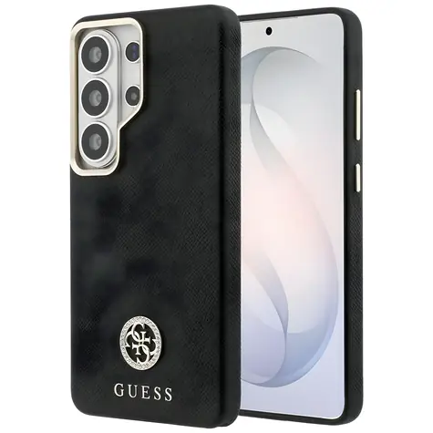 Guess Rhinestone Round Logo MagSafe černá / Zadní kryt / Samsung Galaxy S26 Ultra / MagSafe / štrasové kamínky