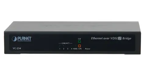 Planet VC-234 / Konvertor / Ethernet - VDSL2 / 4x RJ-45 100 Mbit/s / 1U rack