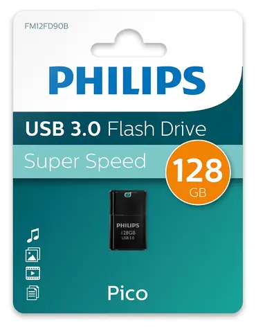 Philips Pico Edition 128GB černá / Flash disk / USB 3.0 / čtení 180 MB/s / zápis 35 MB/s