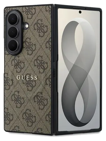 Guess PU Leather 4G Magnetic hnědá / Zadní kryt / Samsung Galaxy Z Fold 8 Ultra
